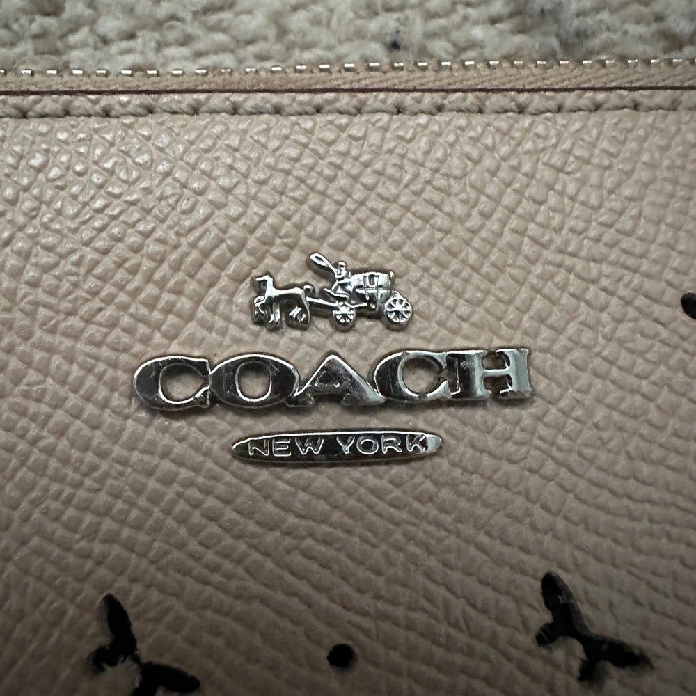 Coach Beige Wristlet with Butterfly Cutouts - Picture 3 of 9